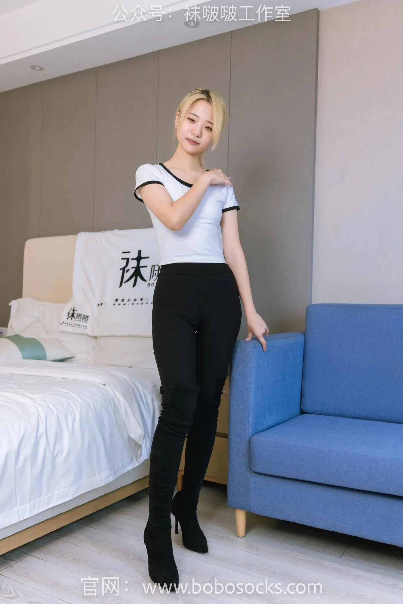 [BoBoSocks袜啵啵]NO.122 小淳-高跟长靴、白棉袜 [149P]插图